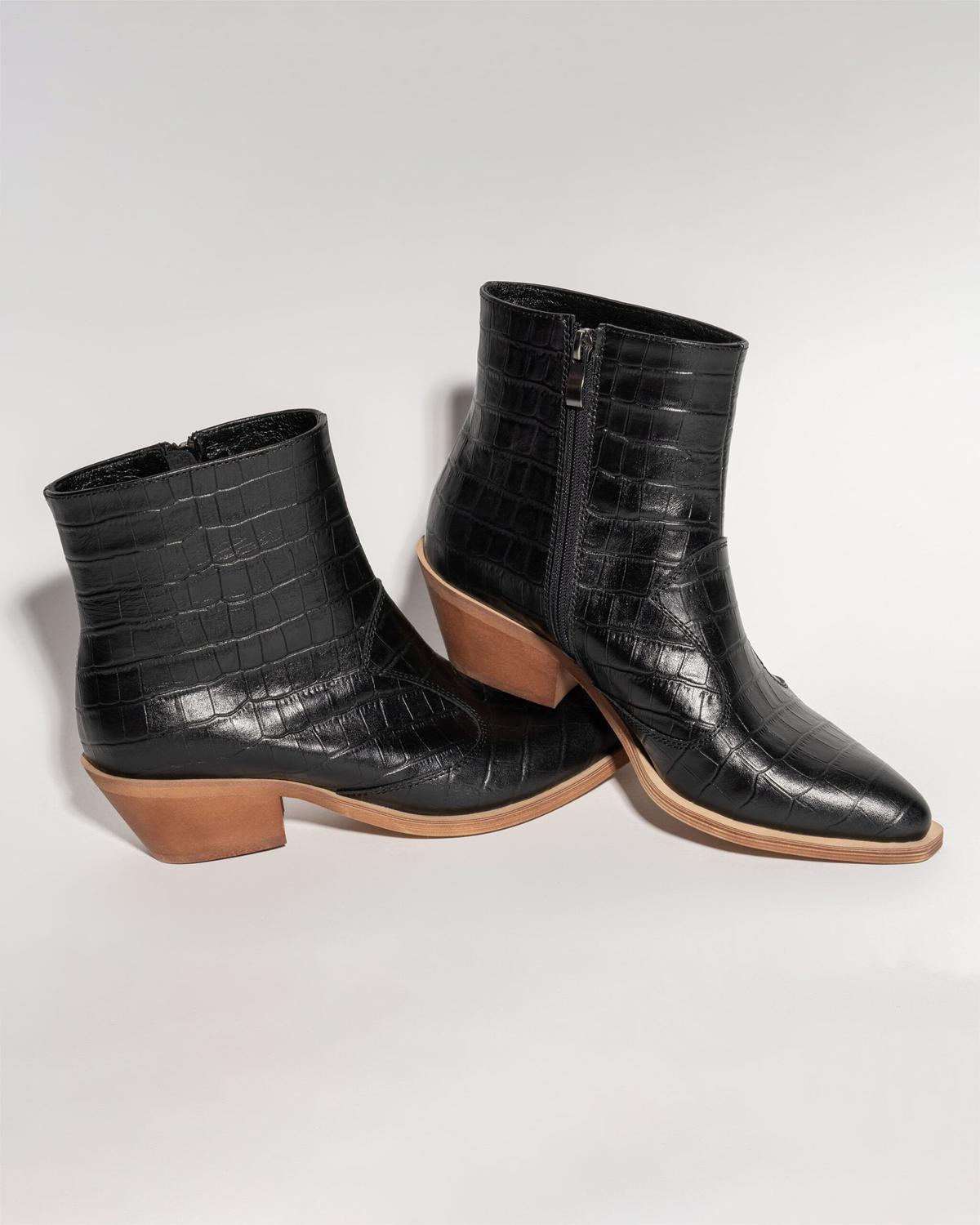 CROCO Leather Cowboy Boots