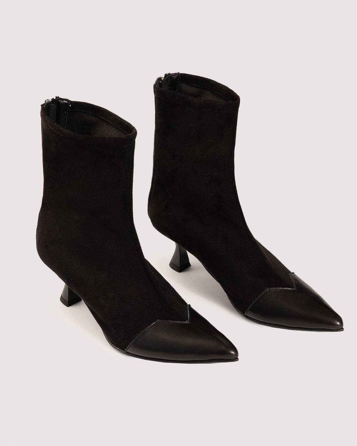 Kitten Heel Suede Ankle Boots NAOMI