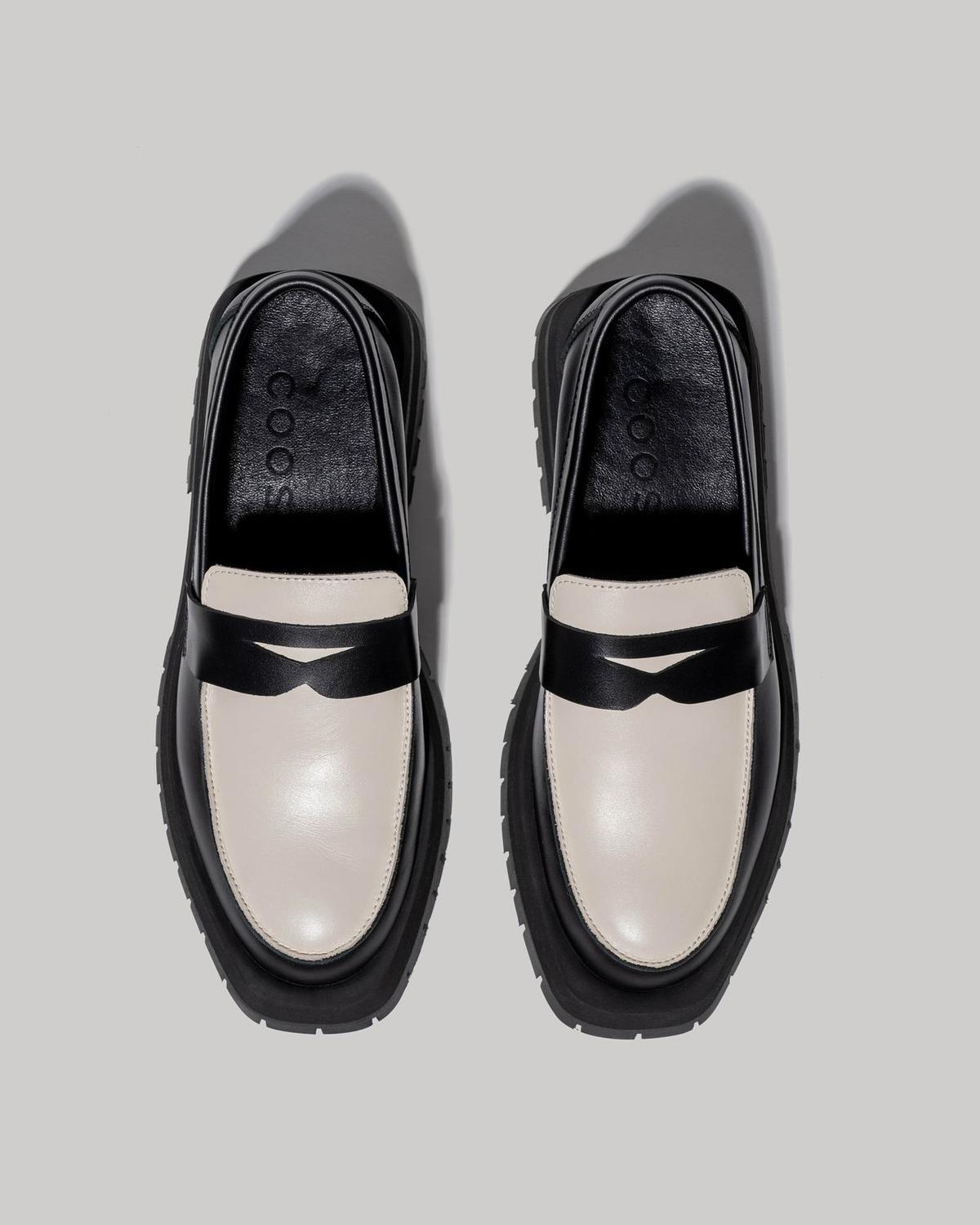 Leather Loafers with Decorative Insert