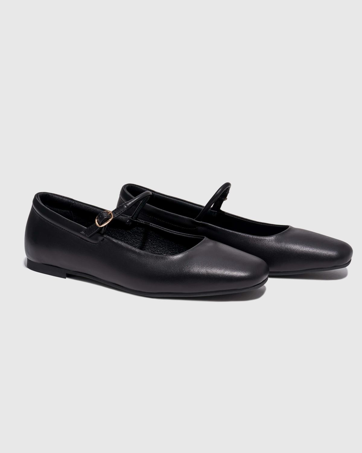 MARY JANE Leather Ballet Flats 