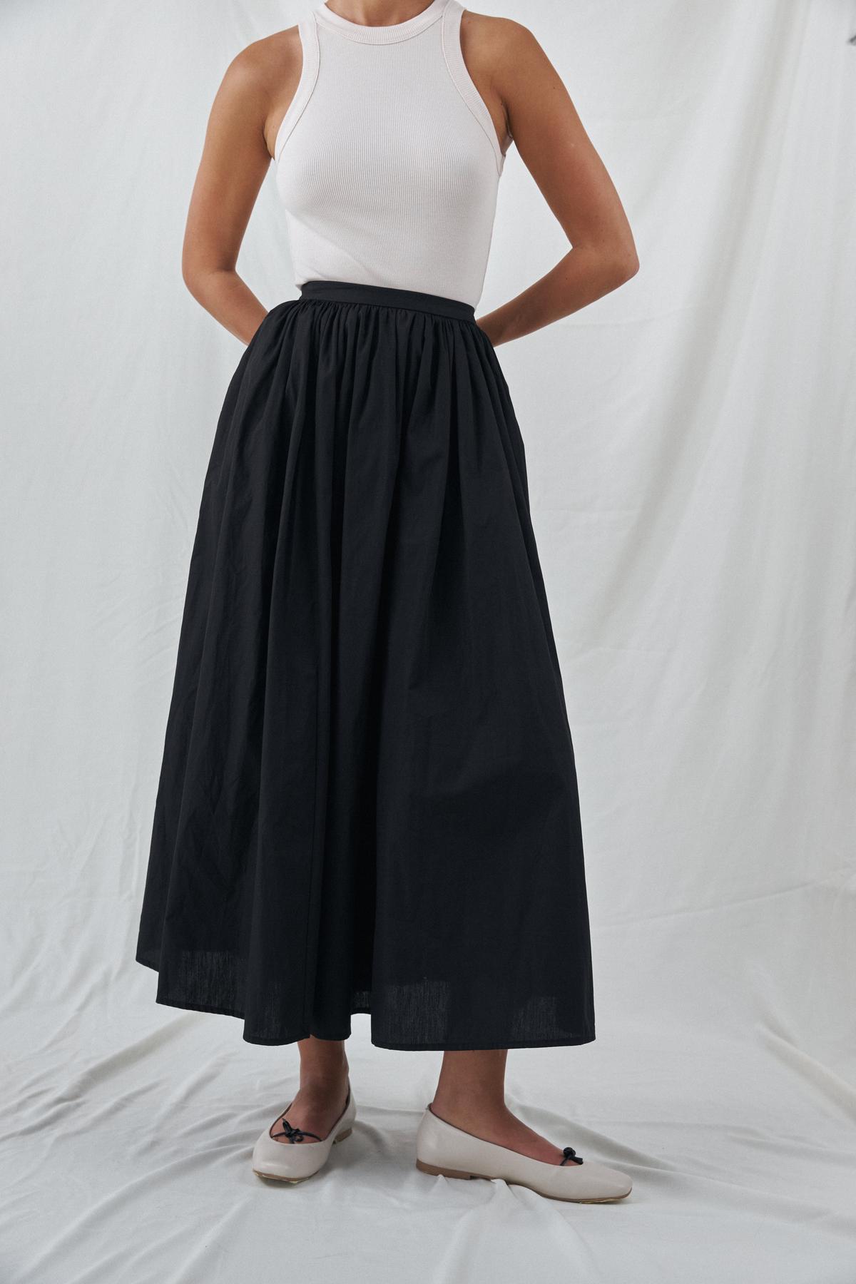 Cotton Frilled Maxi Skirt