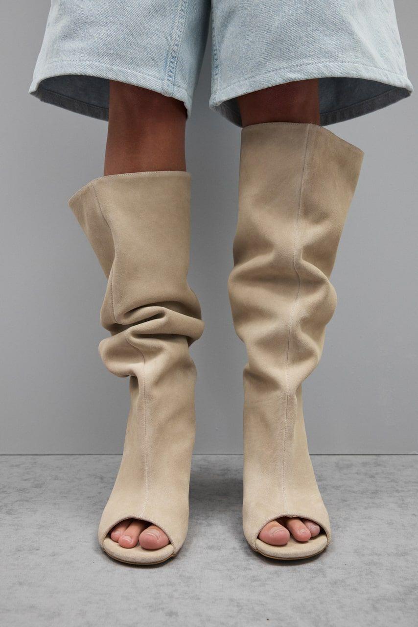 Suede SAFARI BOOTS with Open Toe