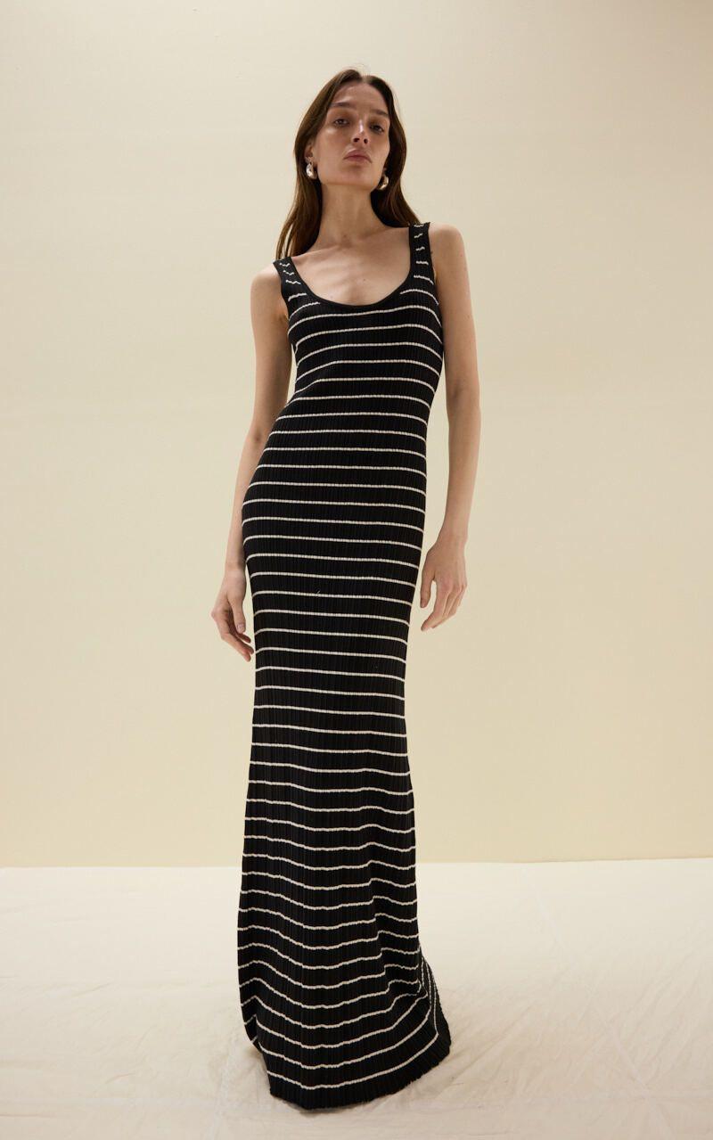 Striped Knitted Maxi Dress