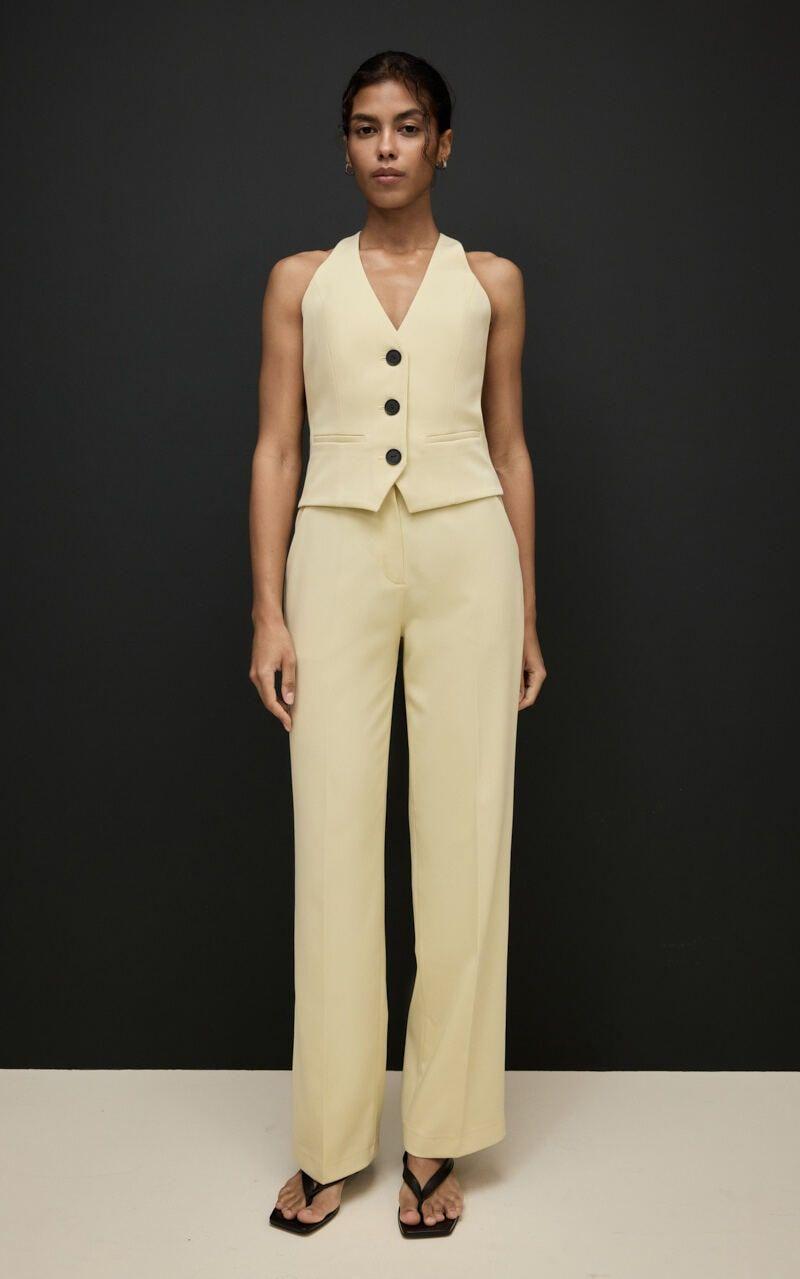 BUTTER YELLOW Contrast Buttons Vest