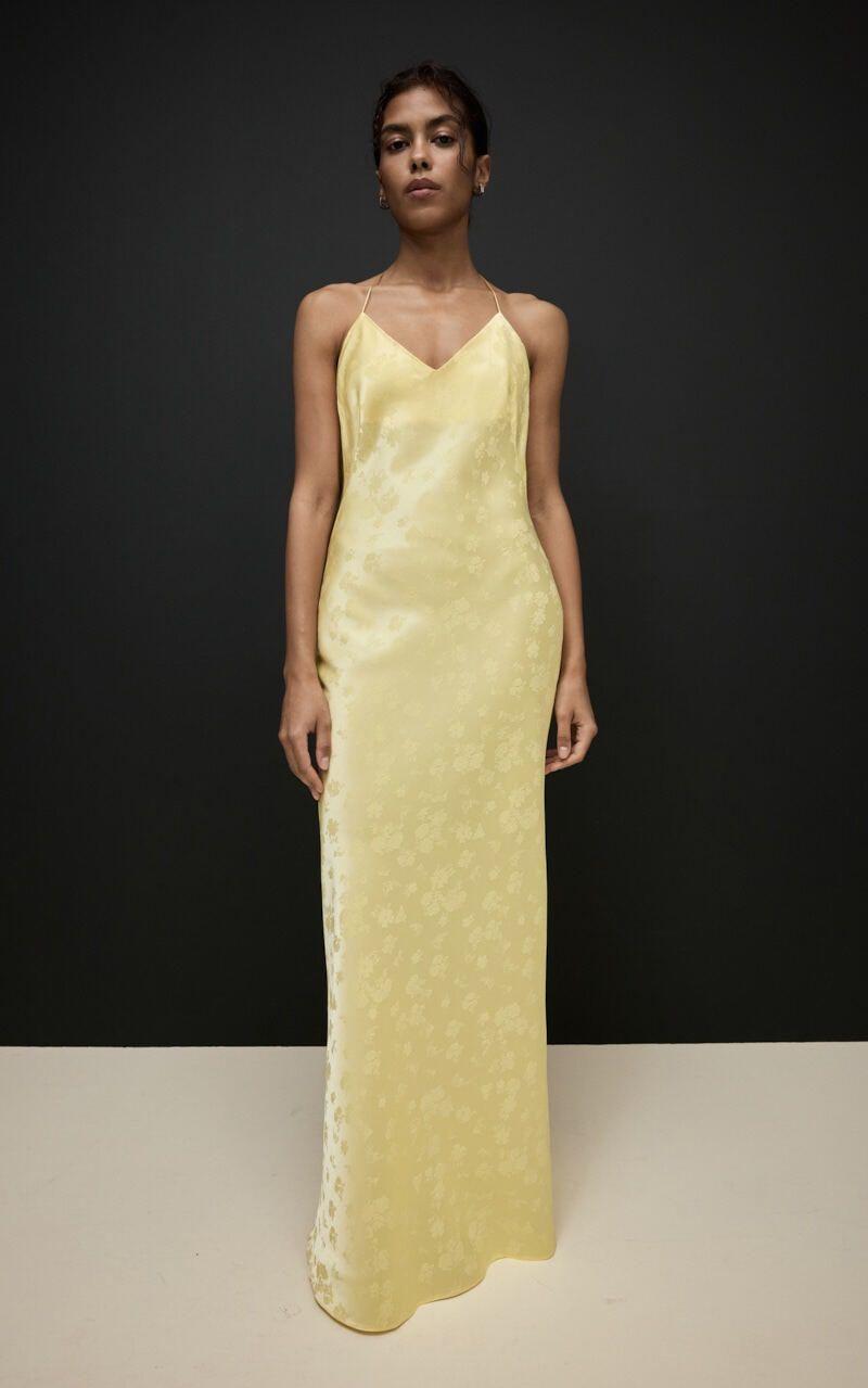 ROSE Satin Maxi Slip Dress