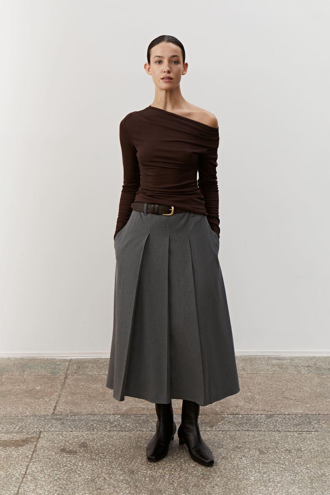 Pleated Midi Skirt