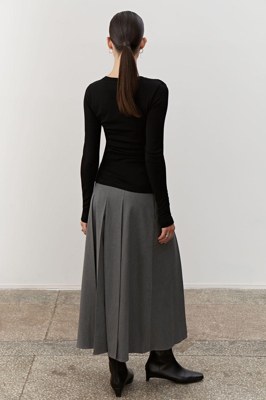 Pleated Midi Skirt
