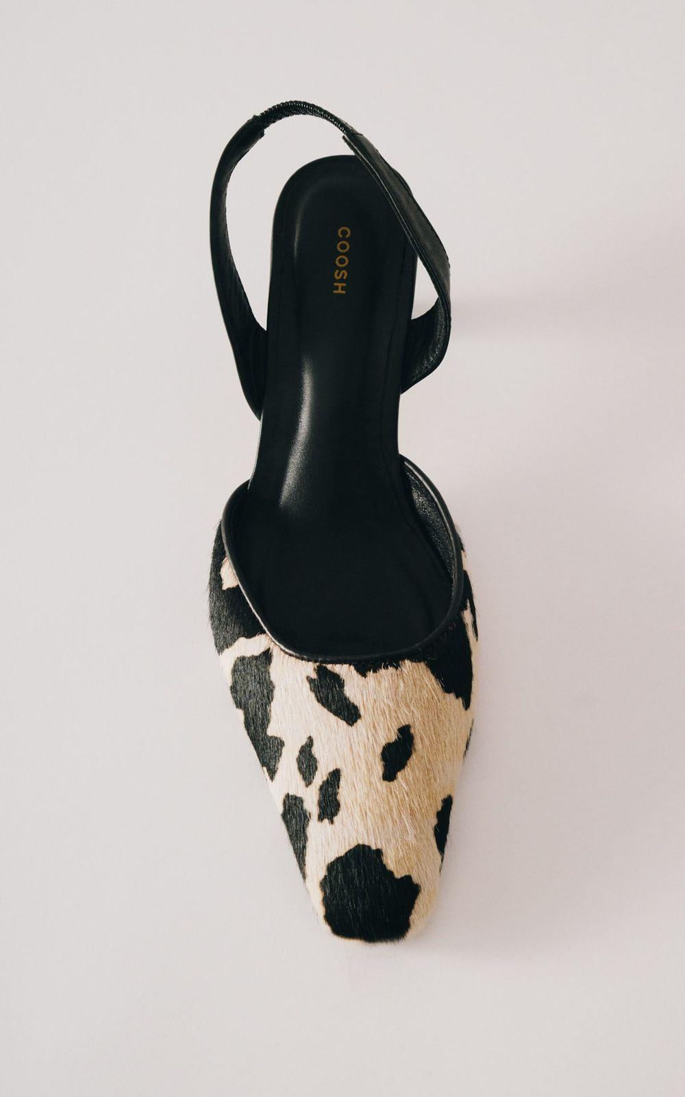 COW Slingbacks with Shaggy Texture