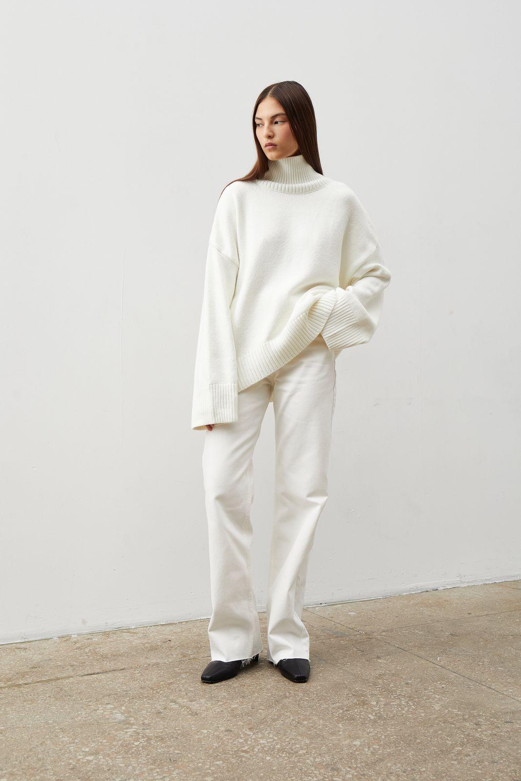 Wool Blend Turtleneck Oversize Sweater