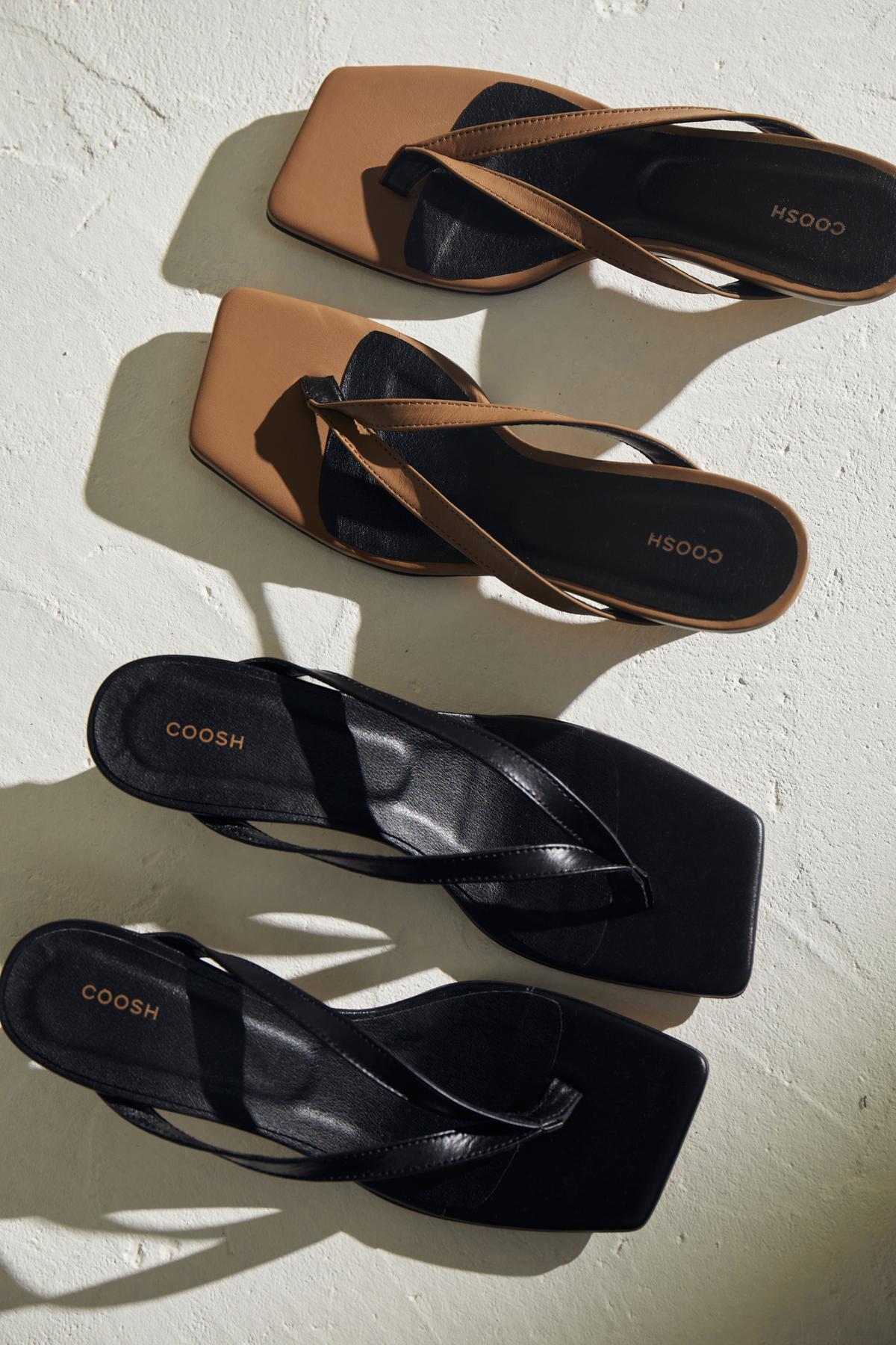 Leather Slides-Mules on Kitten Heels