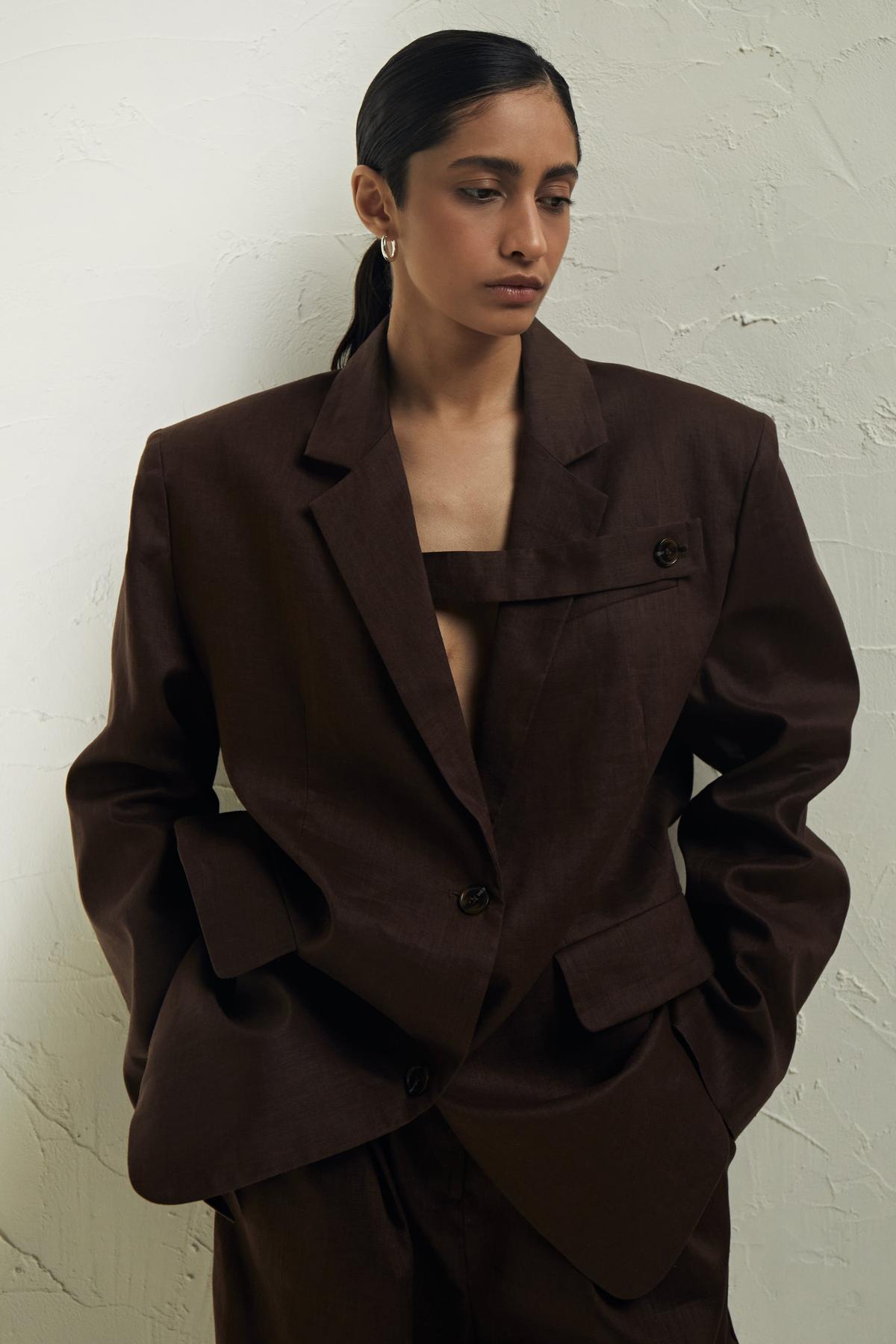 Single-breasted Blazer with Strap Detail