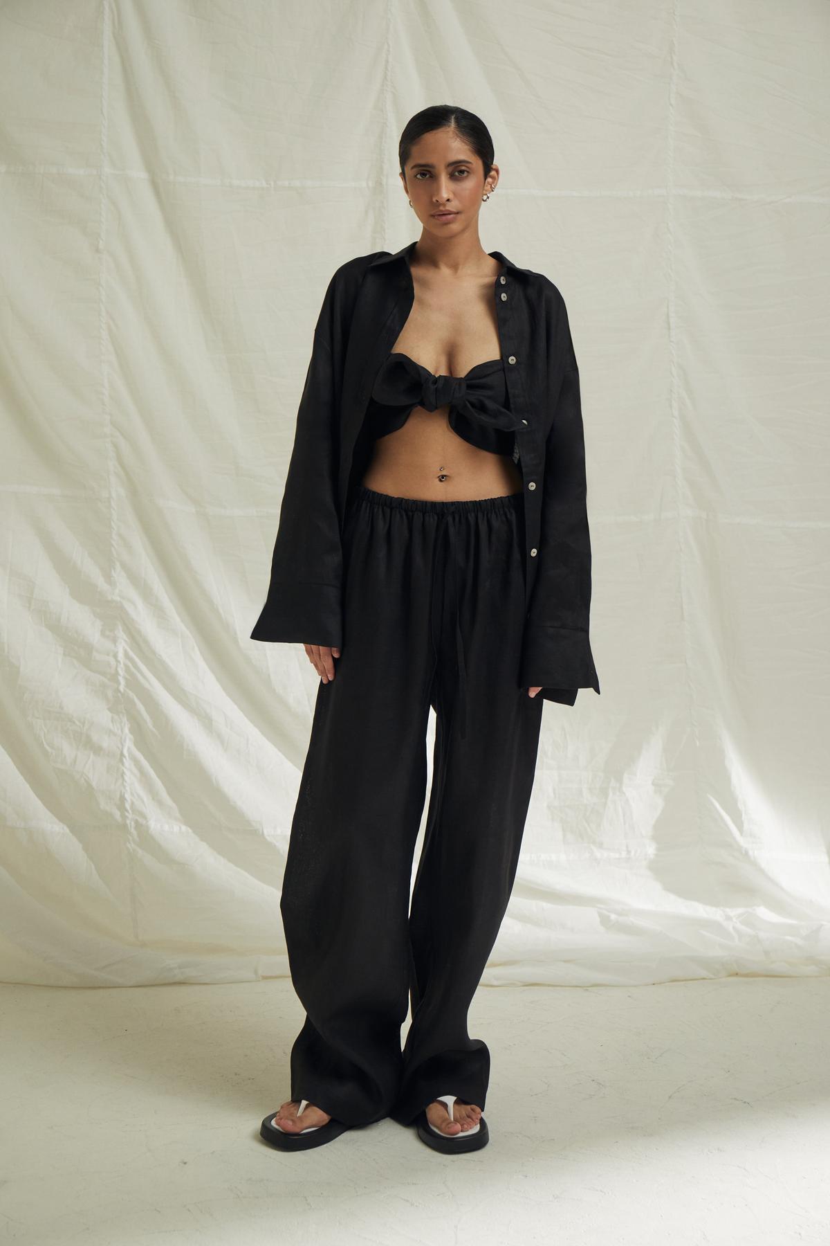 Elastic Waist Hemp Pants