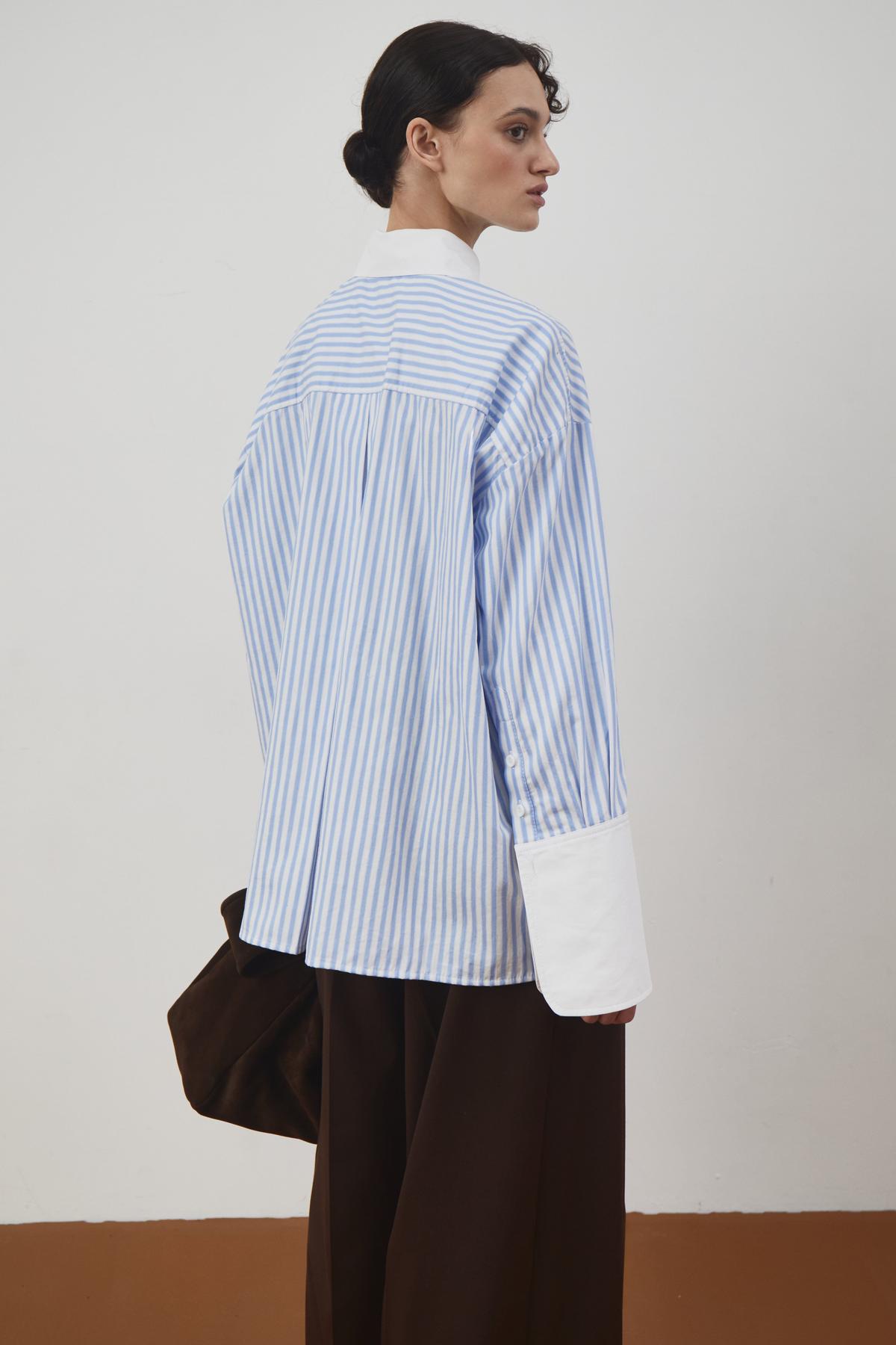 Striped Shirt with White Cuffs