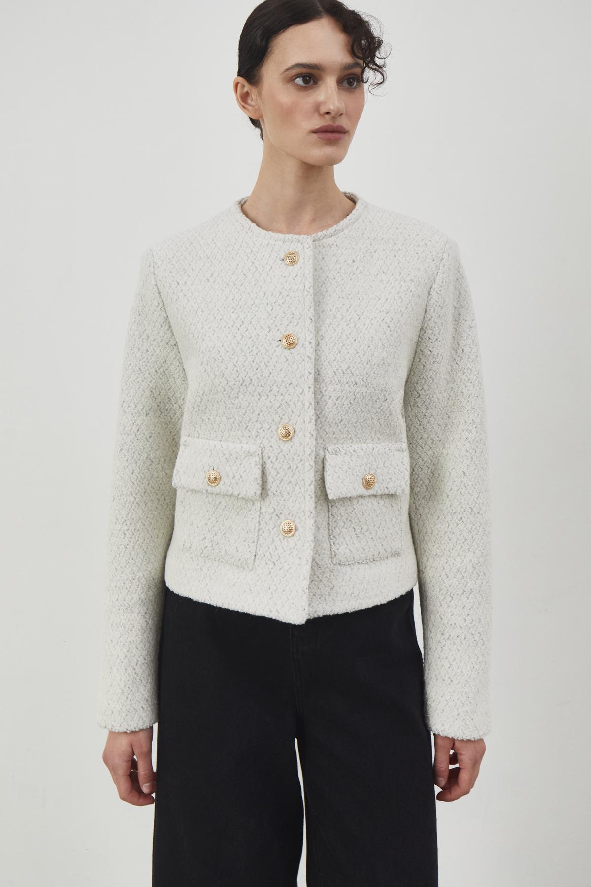 Cardigan Blazer with Pockets in Premium Boucle 