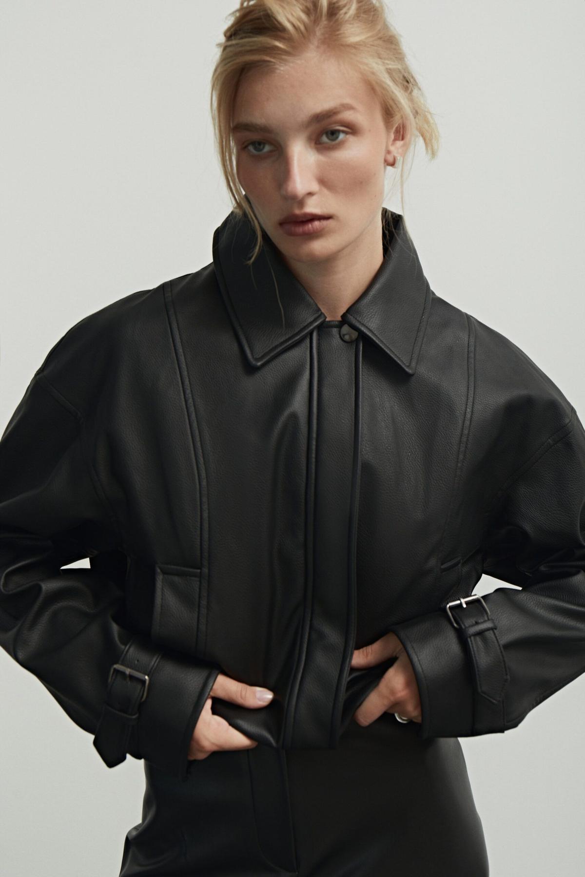 Vintage Style Faux Leather Bomber