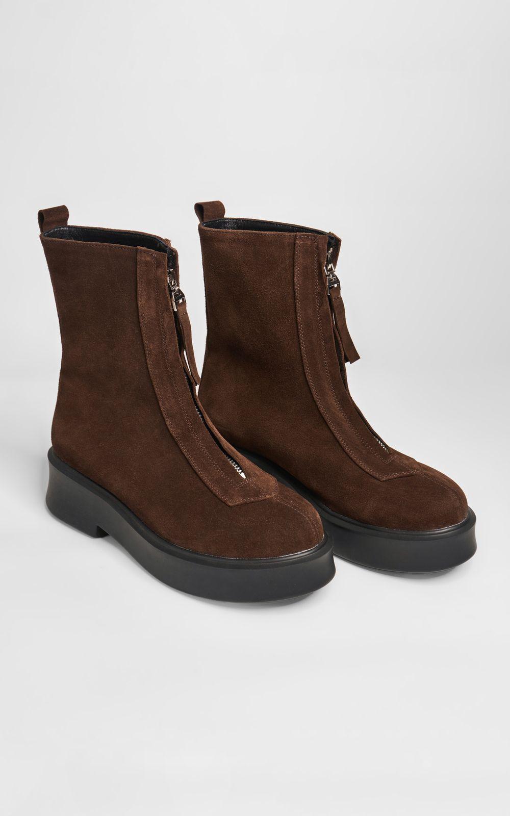 Zippered Suede Boots