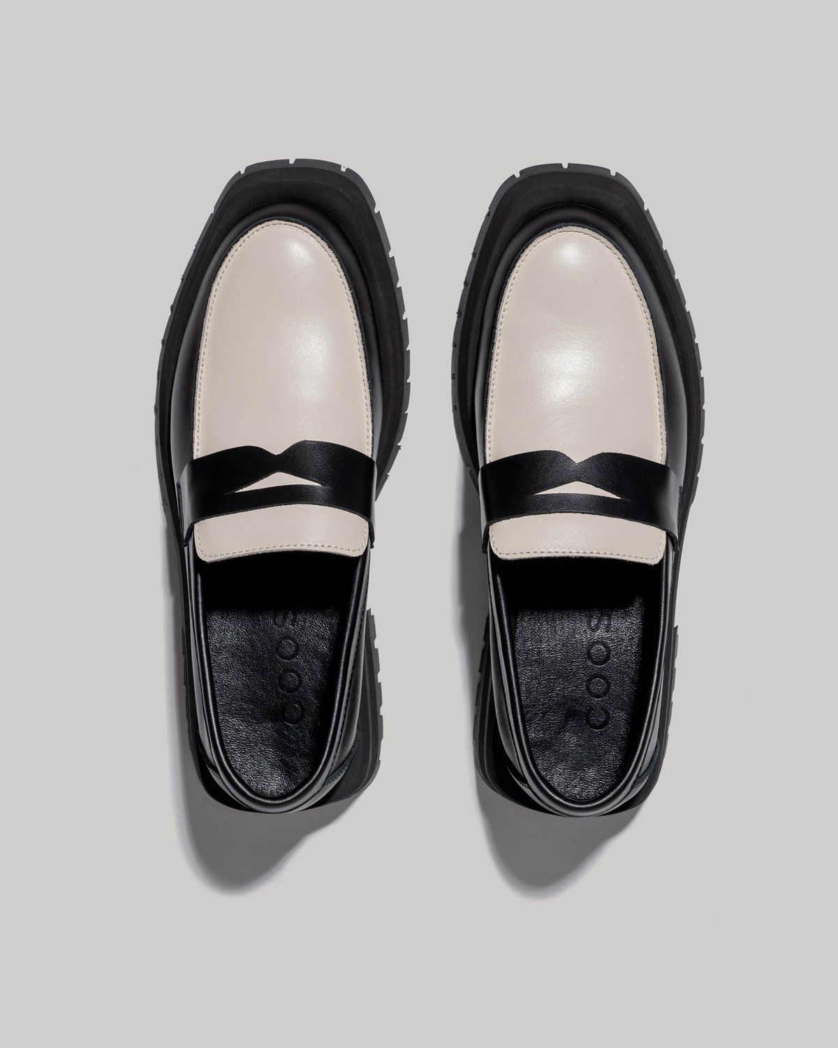 Leather Loafers with Decorative Insert