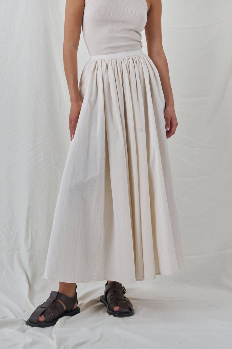 Cotton Frilled Maxi Skirt
