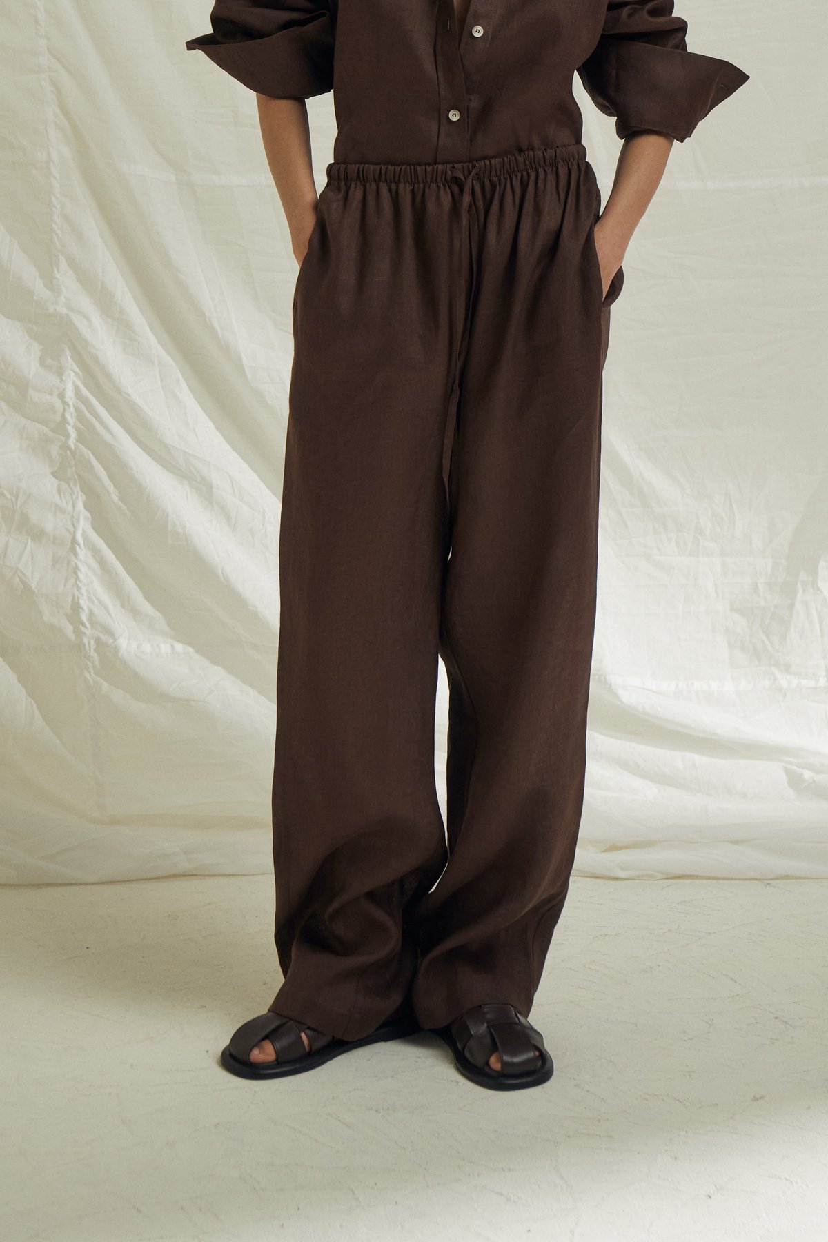 Elastic Waist Hemp Pants