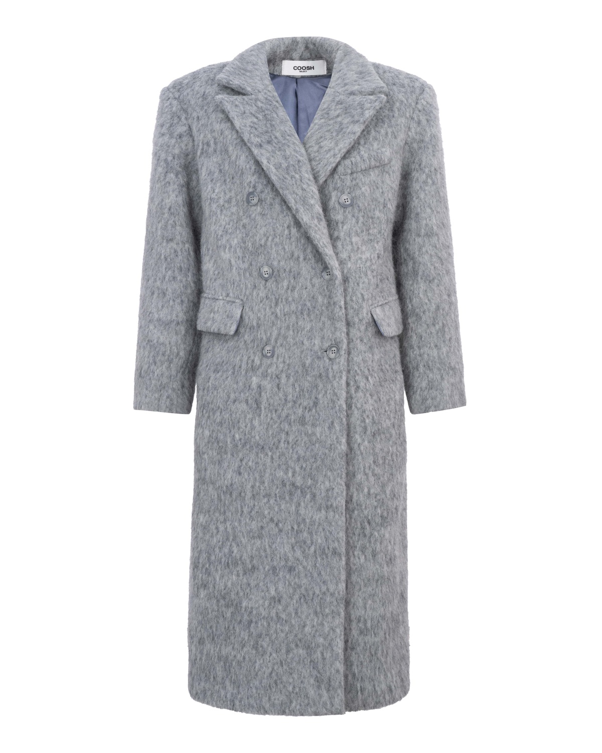 Double-Breasted Woolen Blend Coat