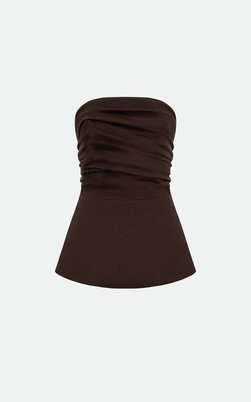 Shirred Hemp Bandeau Top