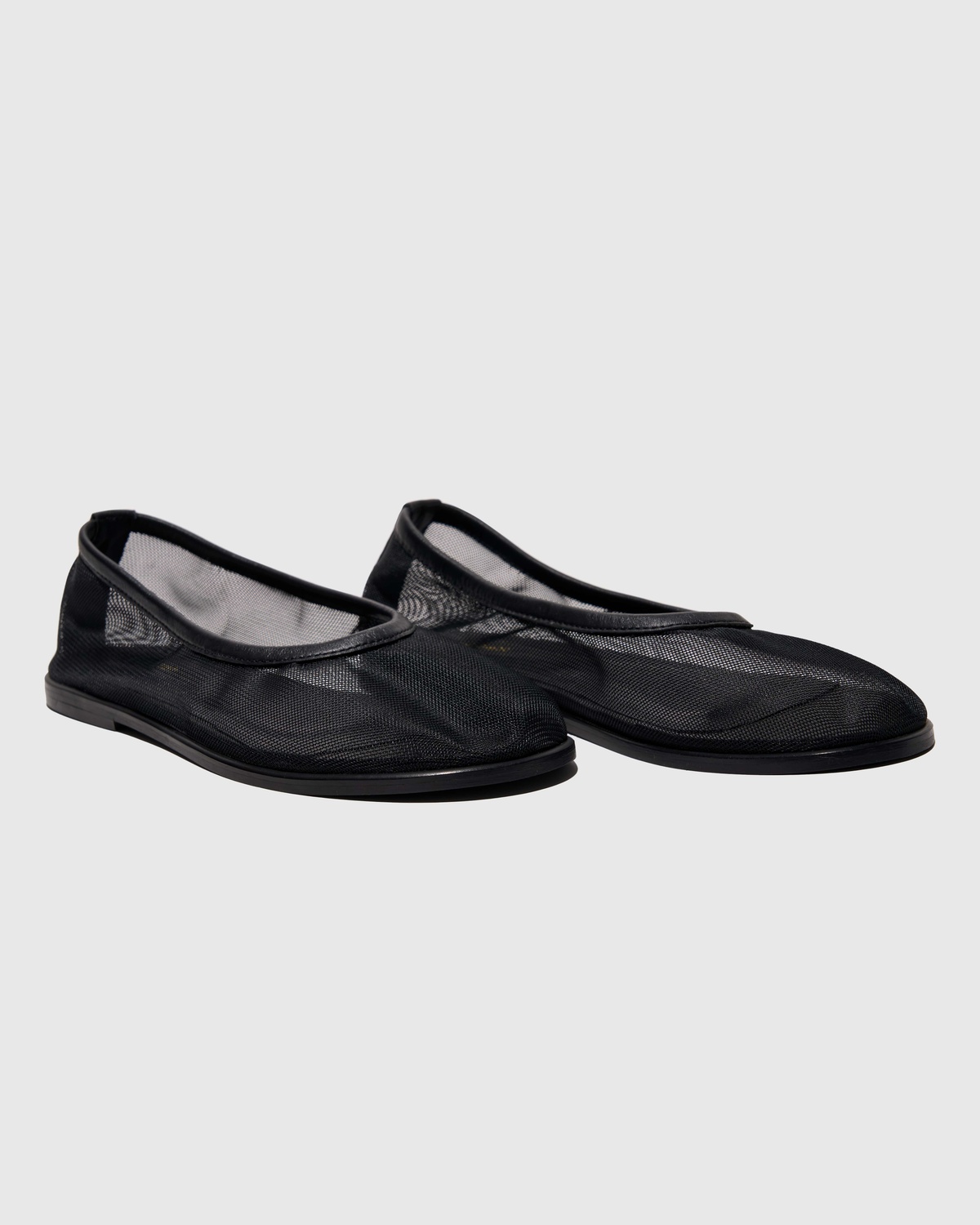 Round Toe Translucent Mesh Ballet Flats