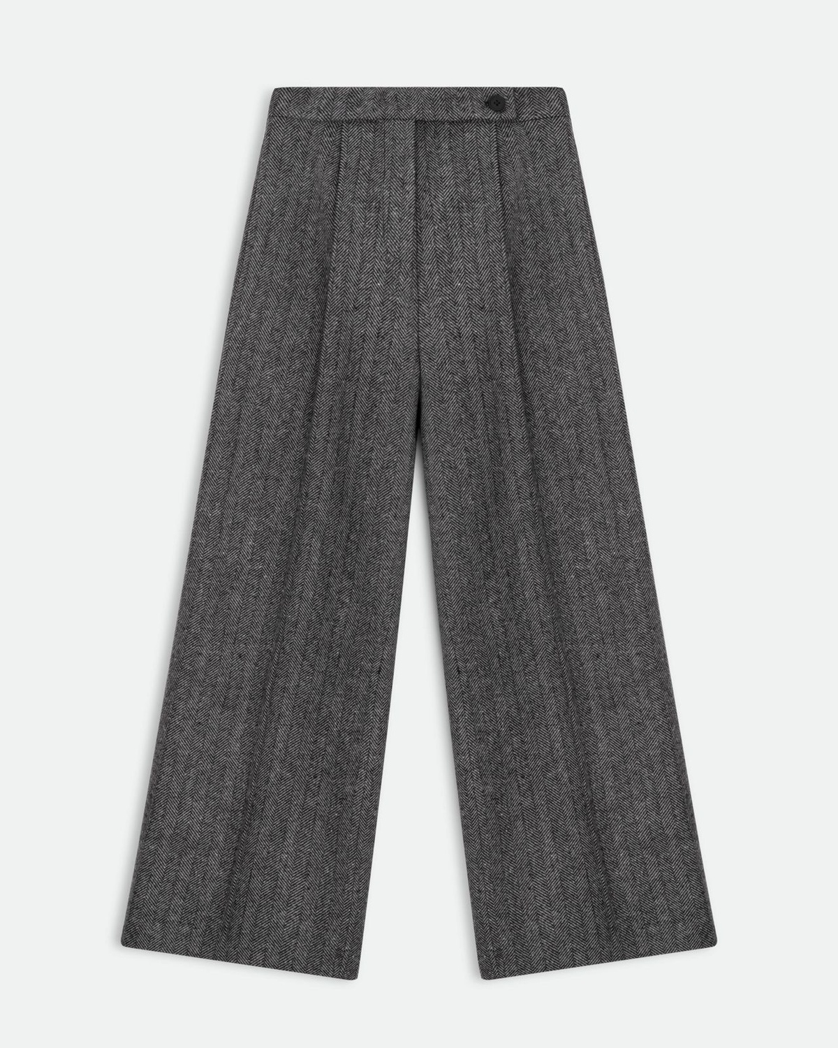 Herringbone Print Woolen Pants