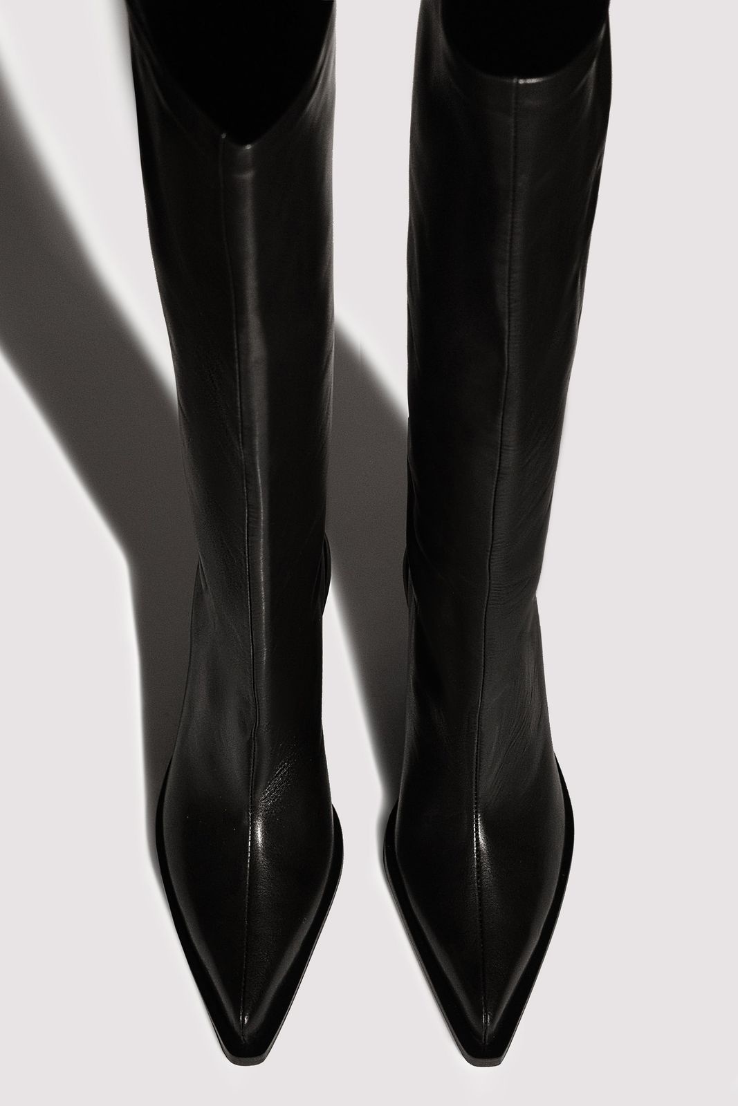 Leather Knee High Cowboy Boots