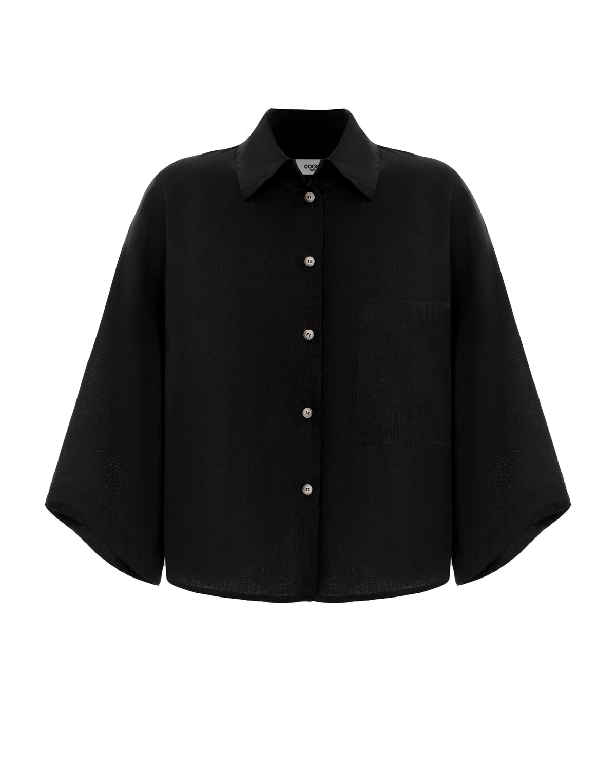 Shaped Hem Shirt with Short Sleeves