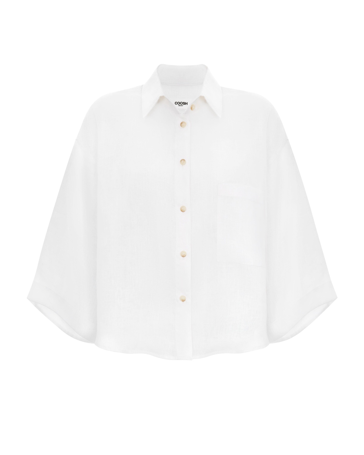 Shaped Hem Shirt with Short Sleeves