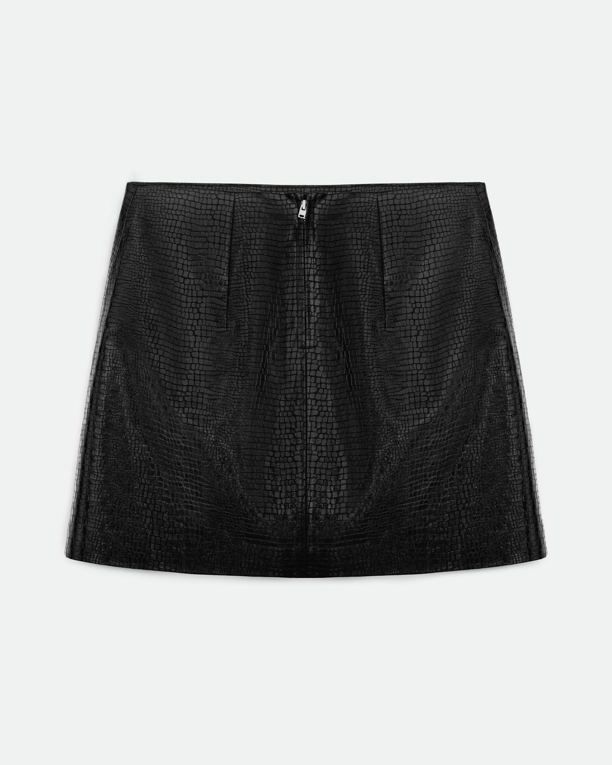 Textured Mini Skirt in Faux Leather