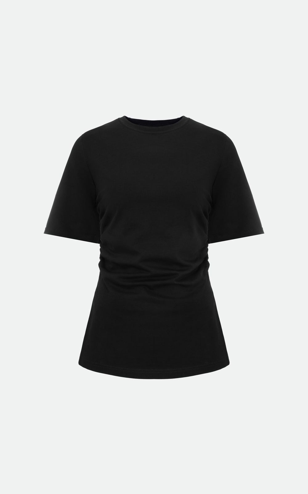 Draped T-shirt with Shoulder Pads