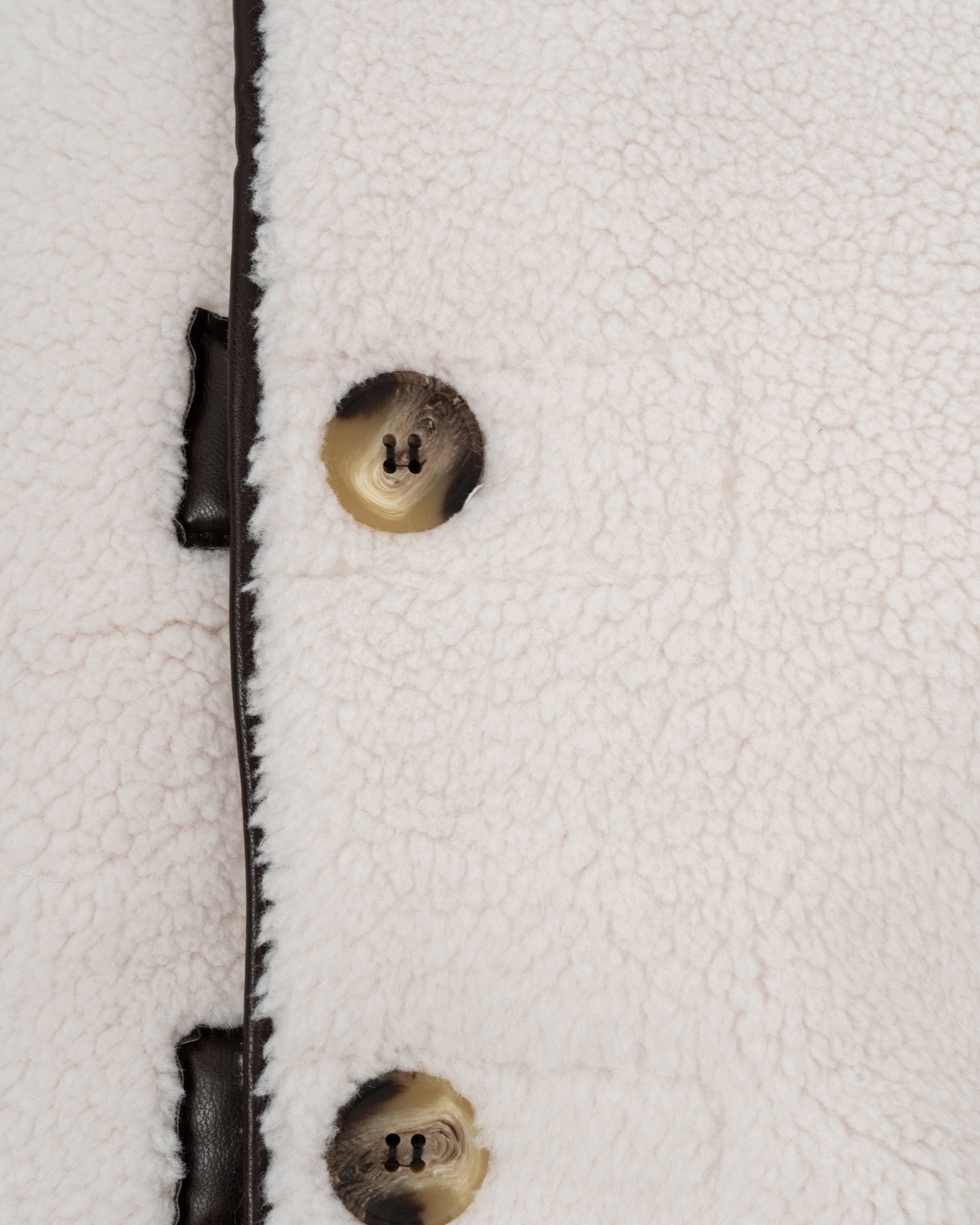 Shearling Coat with Faux Leather Inserts
