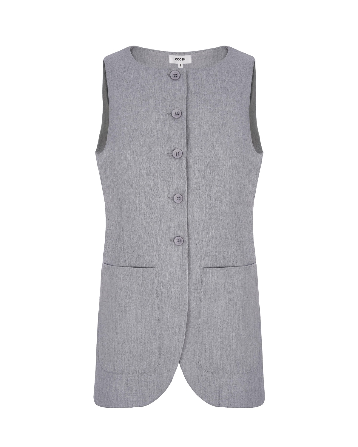 High Neck Vest with Button Closures