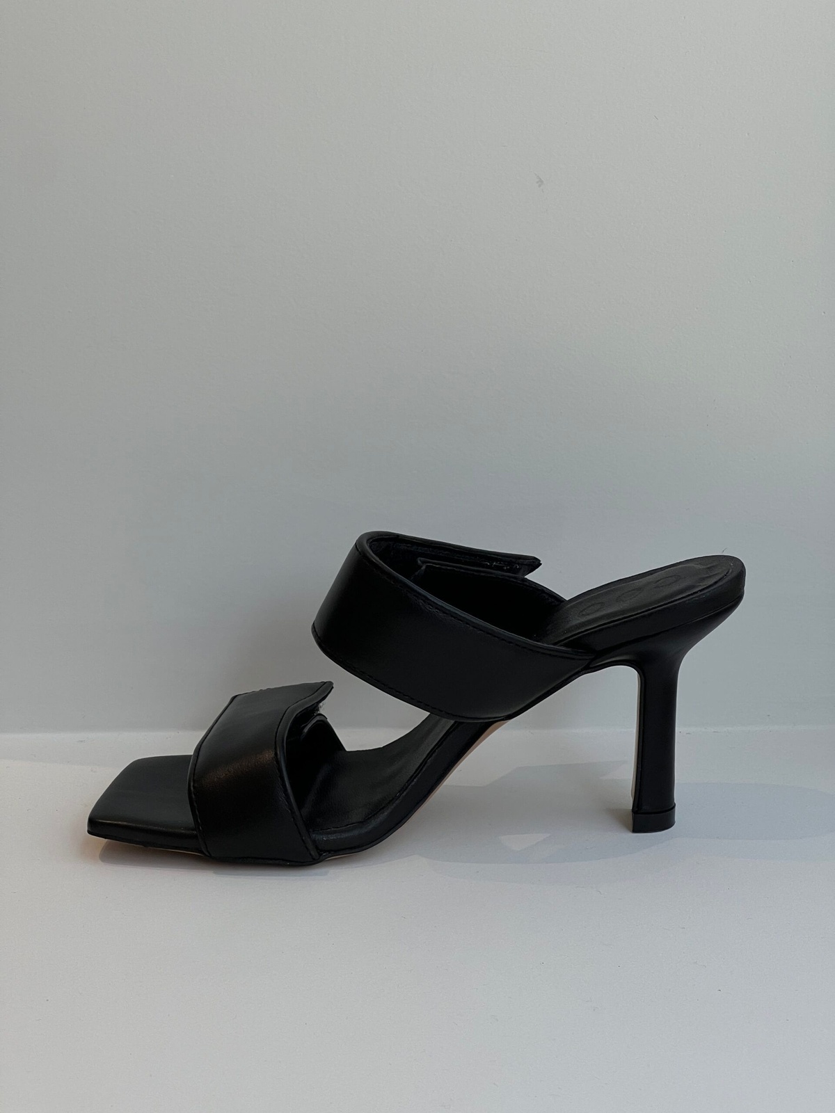 Heeled Leather Mules with Straps