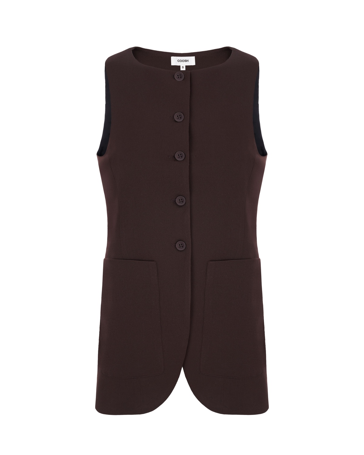 High Neck Vest with Button Closures