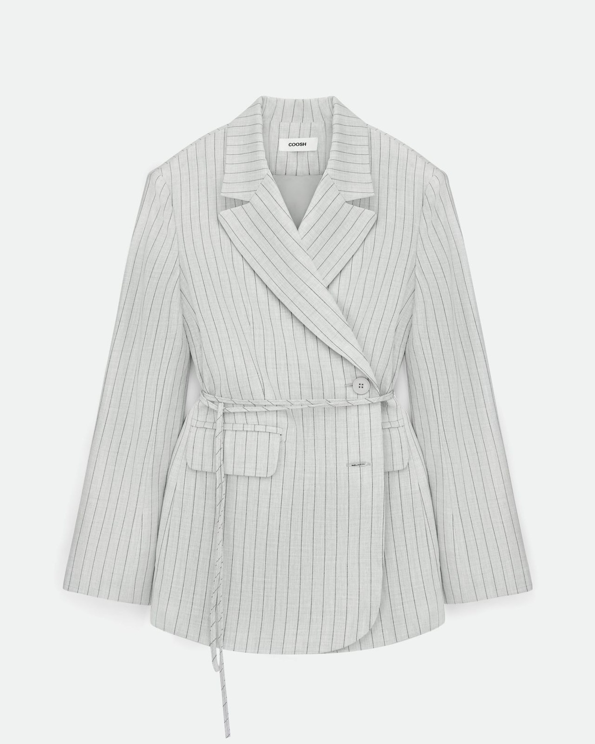 Striped Transformer Blazer with Chest Pocket