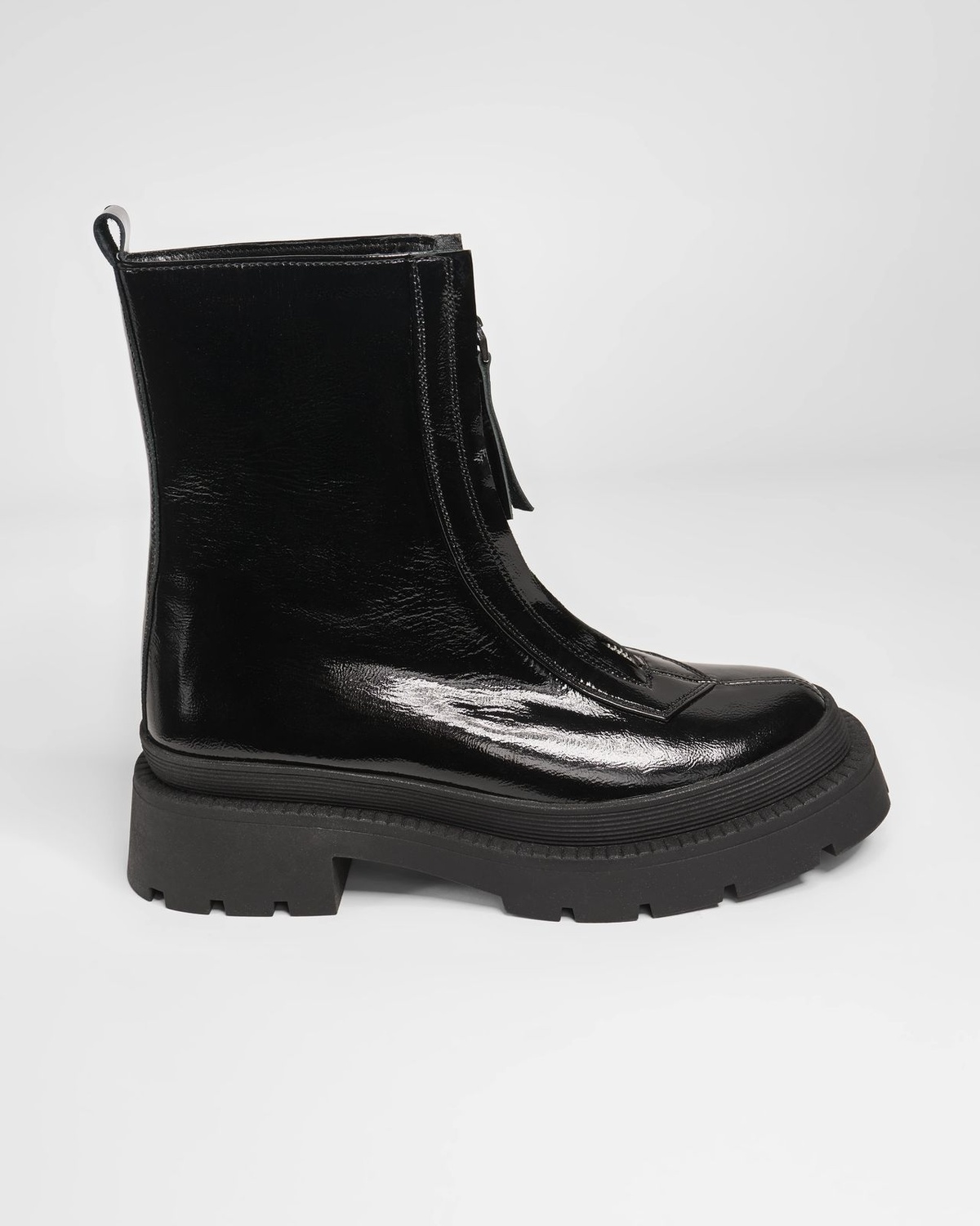 Zippered Patent Leather Boots