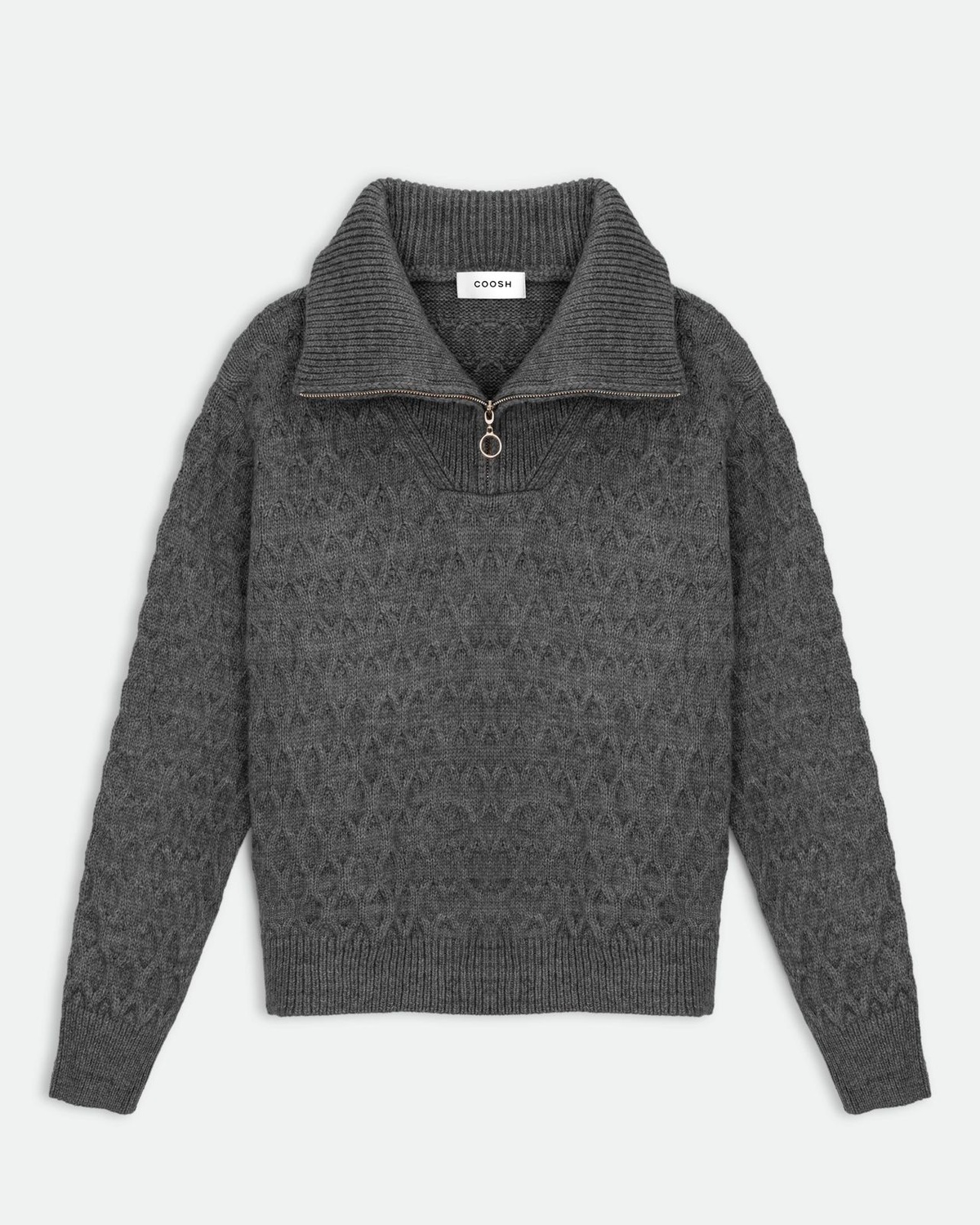 Textured Knit EMBER Sweater with Zip