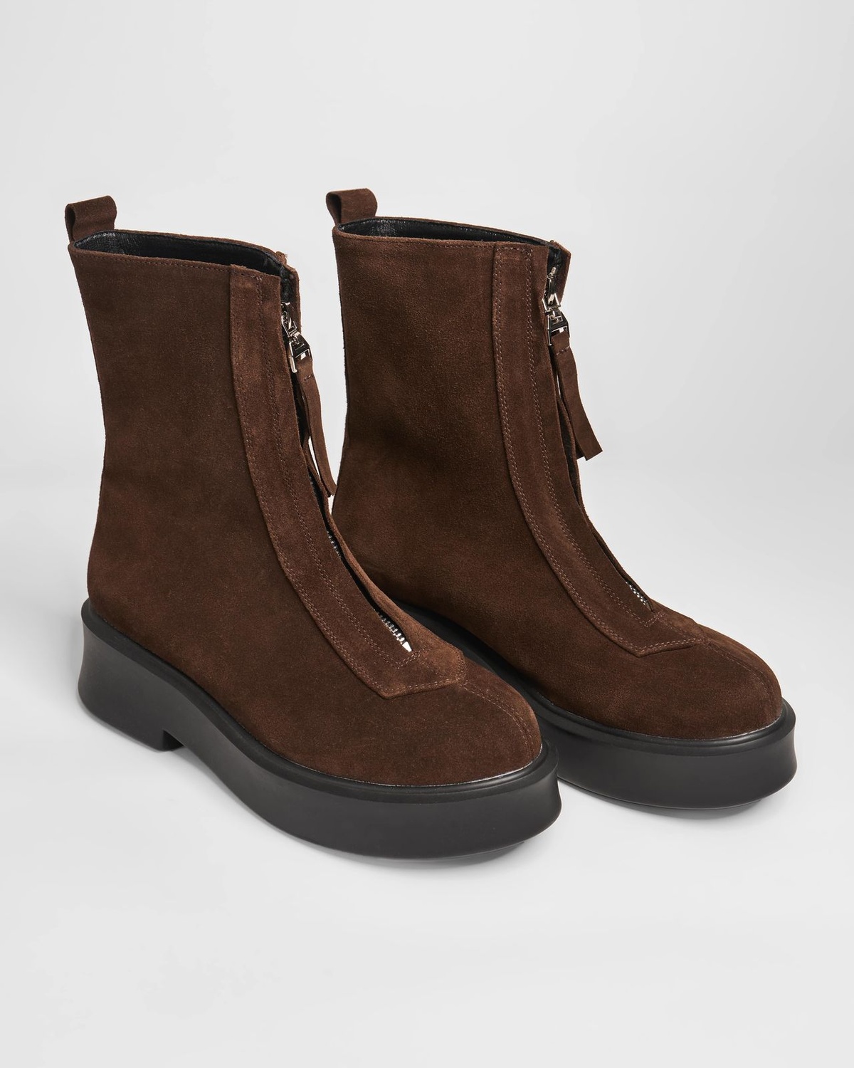 Zippered Suede Boots