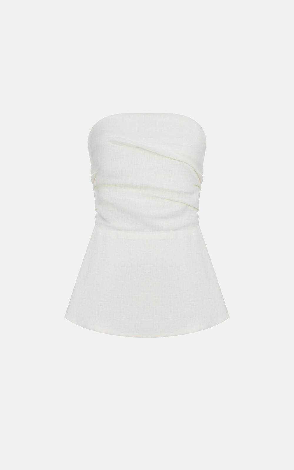 Shirred Hemp Bandeau Top