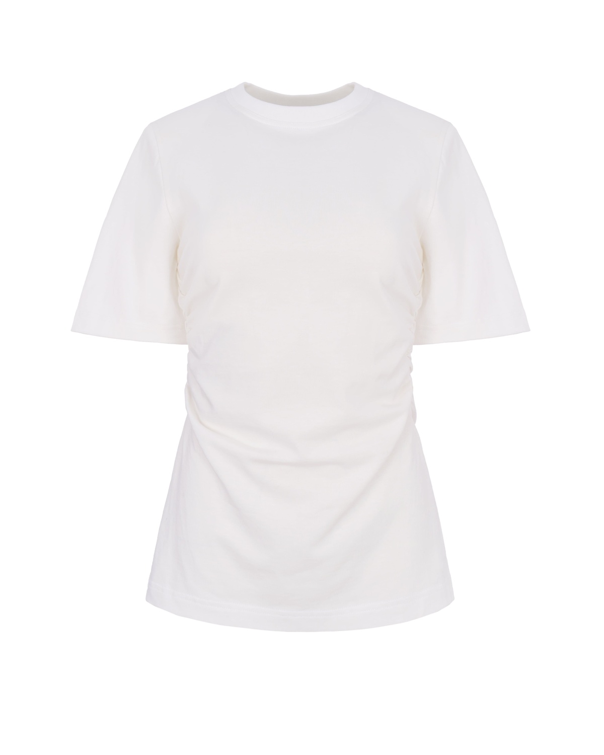 Draped T-shirt with Shoulder Pads
