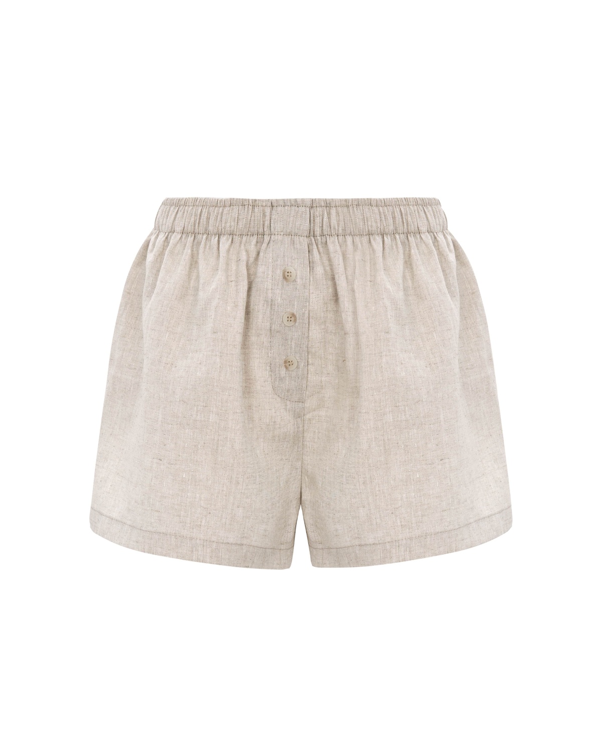 Elastic Waist Shorts with Buttons