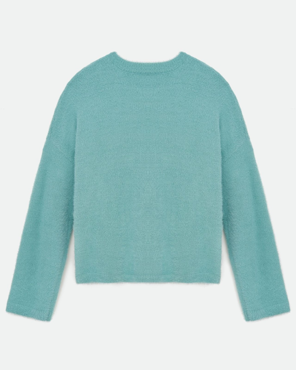 Dropped Shoulder Line Fluffy Sweater
