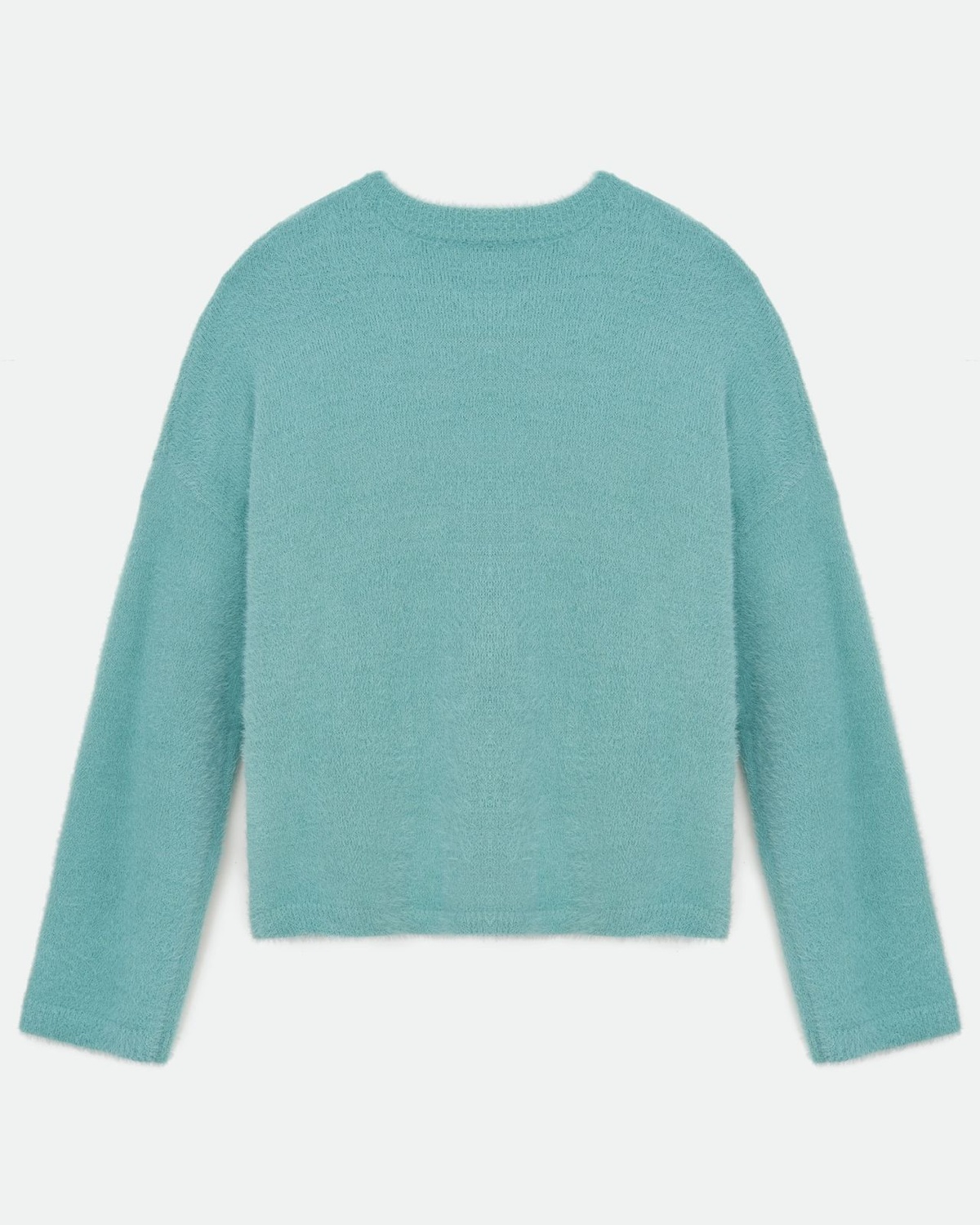 Dropped Shoulder Line Fluffy Sweater