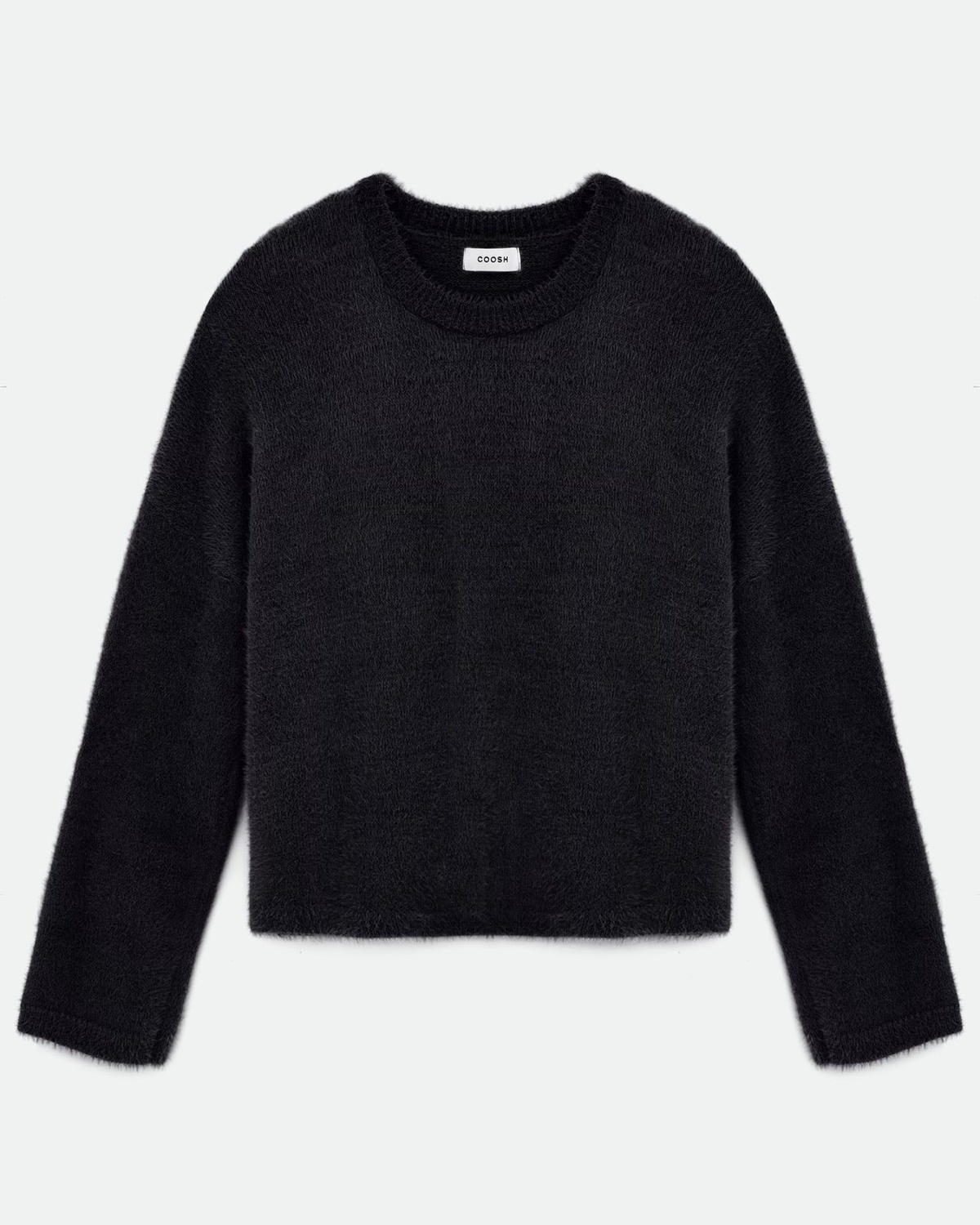 Dropped Shoulder Line Fluffy Sweater