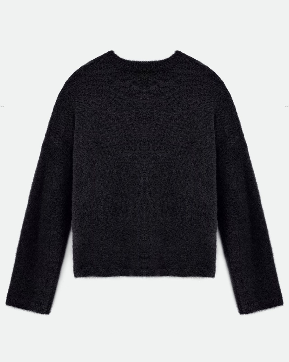 Dropped Shoulder Line Fluffy Sweater