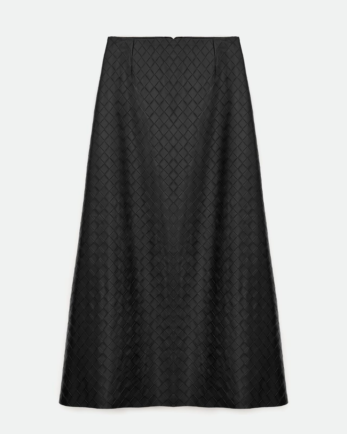 Faux Leather Braided Midi Skirt