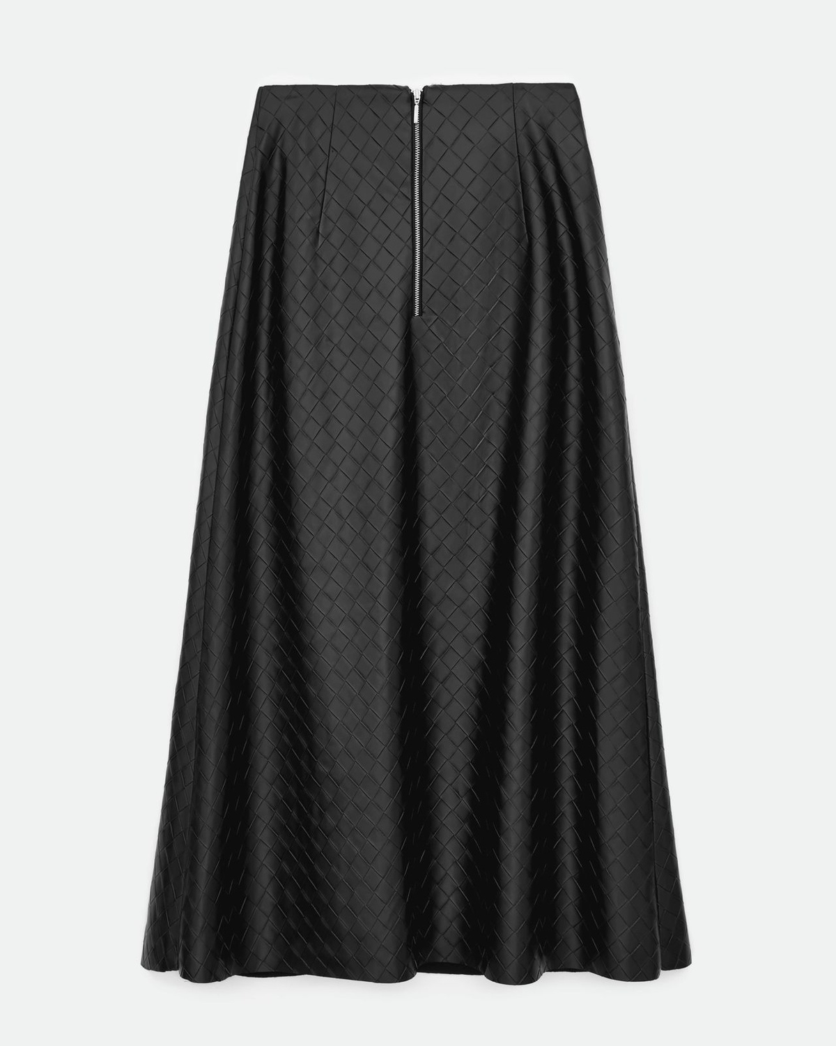 Faux Leather Braided Midi Skirt