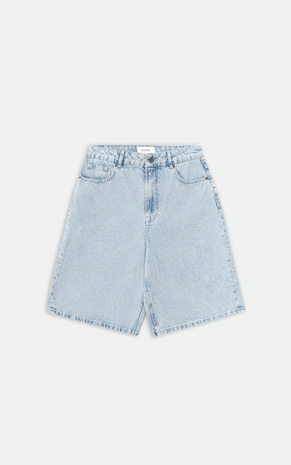 Cropped Denim Bermuda Shorts